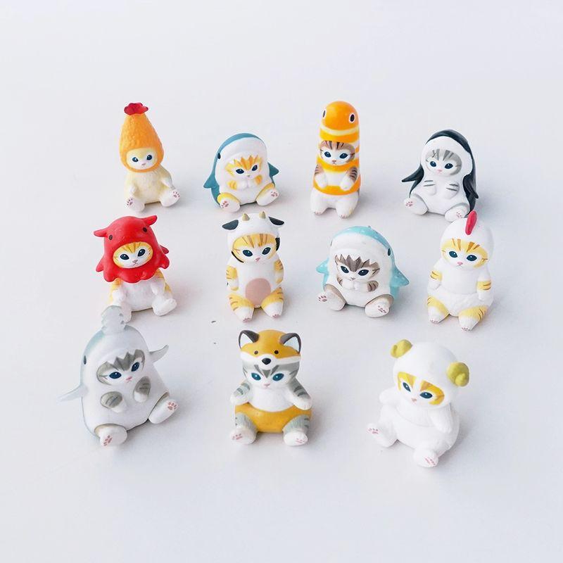 In Stock Mofusand Ebi Nyan Shark Cat Marine Animals Series Cat Kawaii Action Figures Desktop Decoration Birthday Present