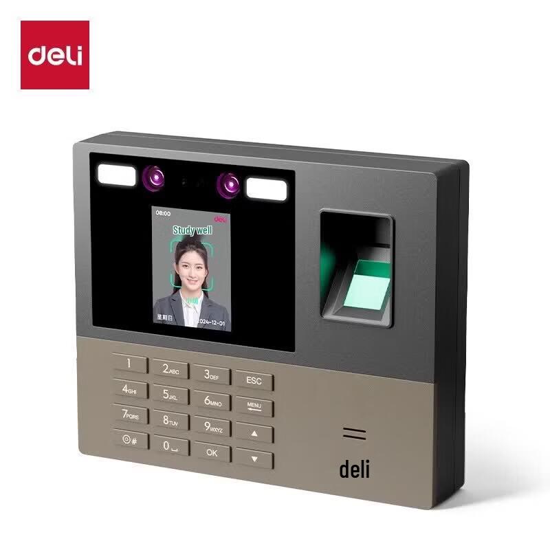 

Deli 13888PRO AI Facial & Fingerprint Time Attendance Machine CN plug (adapter included)