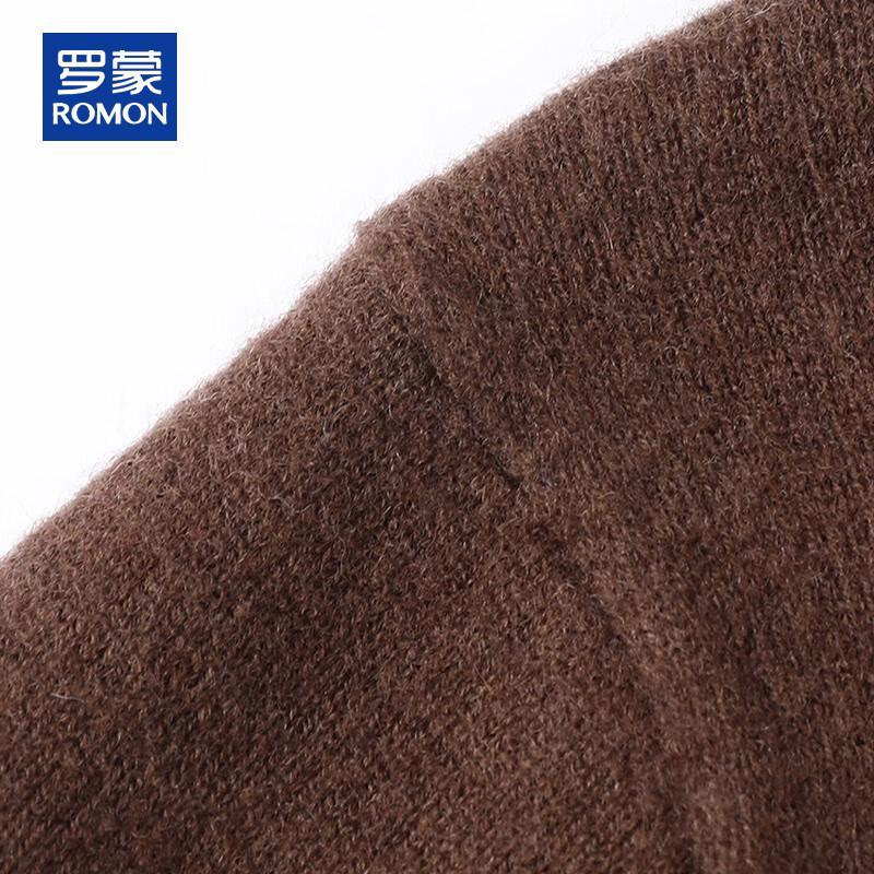 ROMON Men's Thickened Mock Neck Wool-Cashmere Blend Sweater