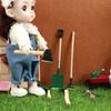 12PCS Dollhouses Gardening Accessories Tool Set with Rainboot Broom Shovel Rake For 1/12 Scale Garden Scene Decoration