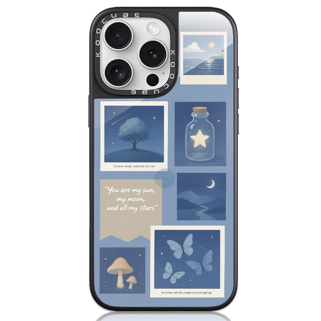 For iPhone 16 Pro Max Case High Aluminium-silicon Glass+PC+TPU Pattern Print Phone Cover Compatible with MagSafe