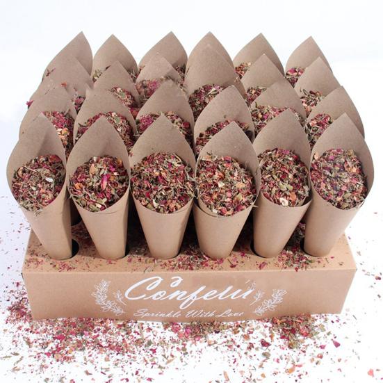 1 Set Confetti Tray 24 Holes Easy To Install Environmentally Friendly Reusable Multipurpose Wedding Decoration Kraft Paper Petal Confetti Cone Holder