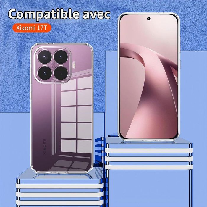 Coque pour Xiaomi 17T, Silicone Transparent Protection Antichoc Anti-Rayures Slim Léger