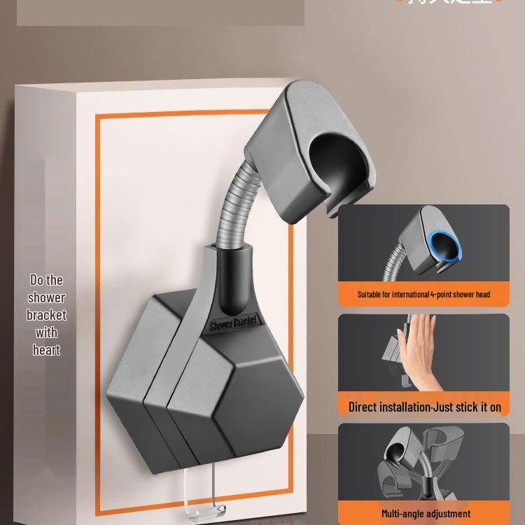 Adjustable Punch-Free Suction Cup Shower Head Holder - Secure & Versatile Bathroom Solution