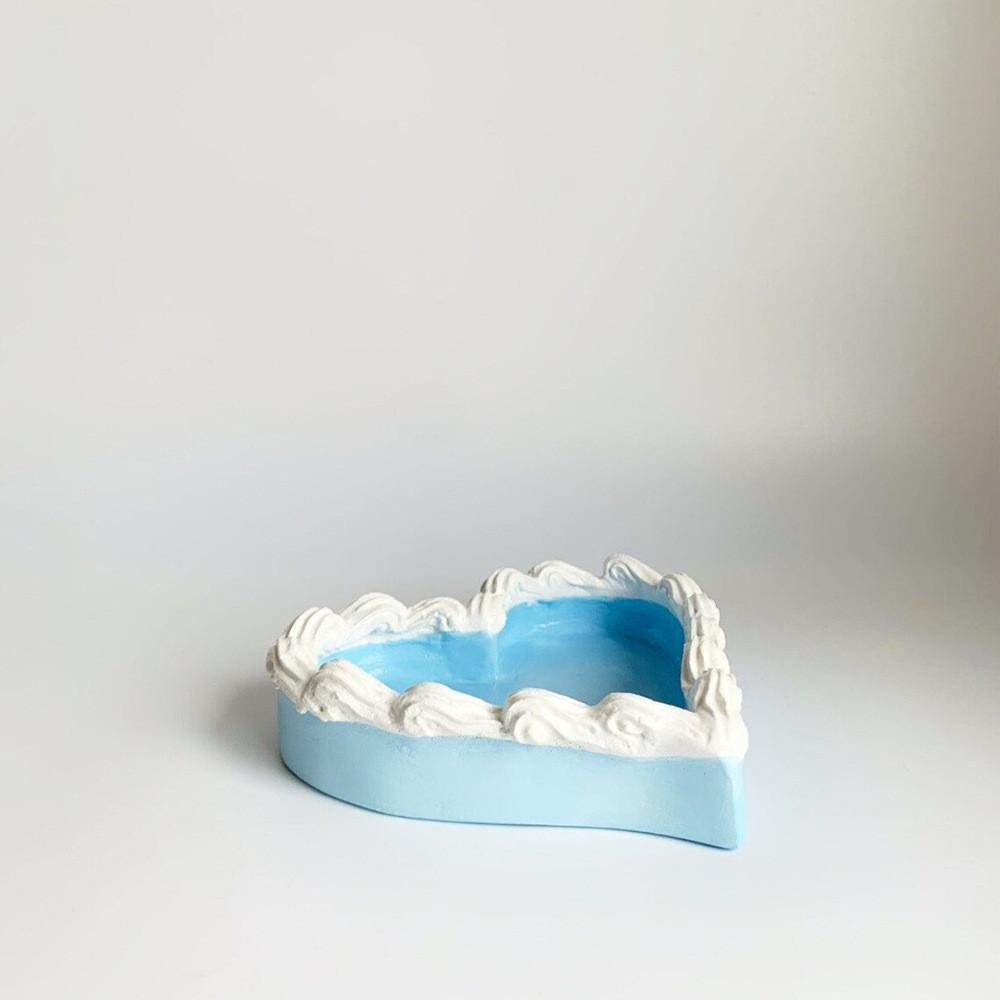 

Шикарный синий поднос для украшений из смолы в форме сердца, модный домашний декор, универсальная шкатулка для хранения колец