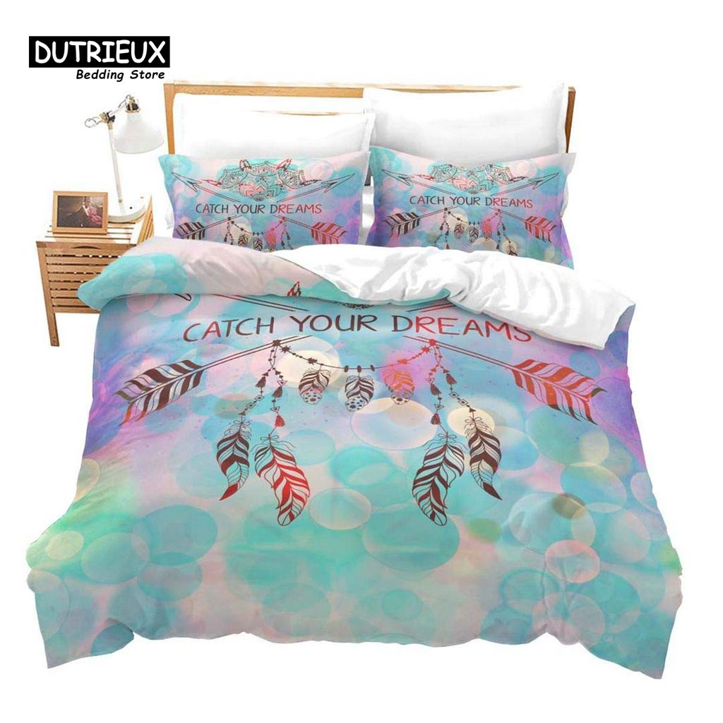 Cartoon Dreamcatcher Duvet Cover Set, 3pcs Bedding Set, Soft Comfortable Breathable Duvet Cover, For Bedroom Guest Room Decor