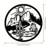 1pc Iron Cactus Sun Mountain Wall Art Desert Landscape Sculpture 11.81 Inch Indoor Outdoor Decor for Living Room Patio Balcony Office Farmhouse