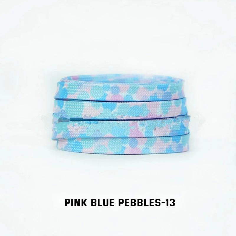Stripes Tie-dye Laces Dazzling Blue Shoelace Colorful Flat Gradation Shoelaces Sneakers Personality Rope Men Women with The Same