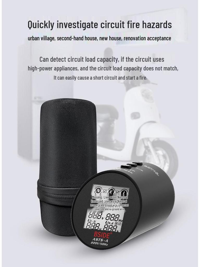Large Digital Display Socket Tester for Power Polarity and Electrical Safety Inspection