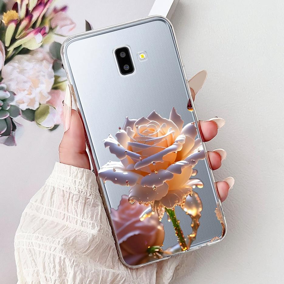 For Samsung Galaxy J6 Plus Case SM-J610F Cute Fashion Love Heart Painted Cover Soft Silicone Case For Samsung J6 J600F J6+ Shell