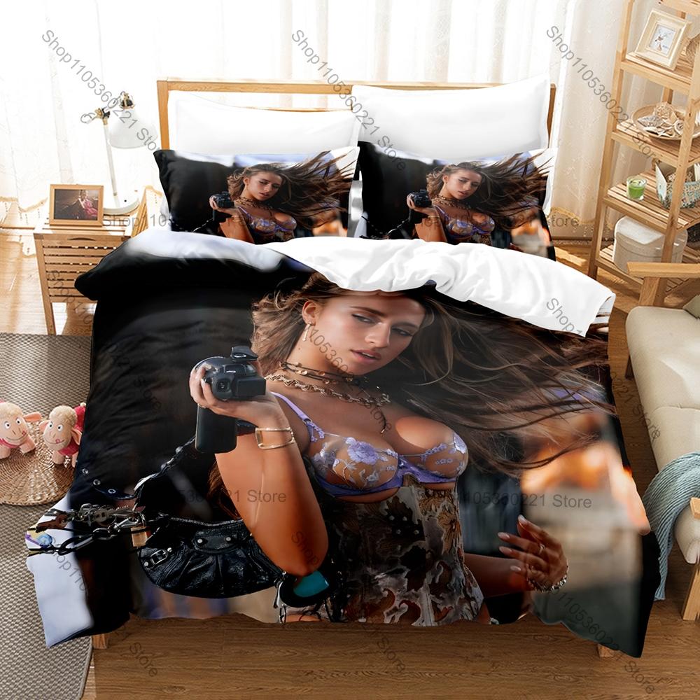Pop Music Bedding Set 3Pcs Tate McRae Exquisite Print Stylish Home Decoration for Fans Pillowcase for Fans