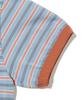 TAILOR STUDIO Soft Campus Striped Short Sleeve T-Shirt (Blue/Orange)