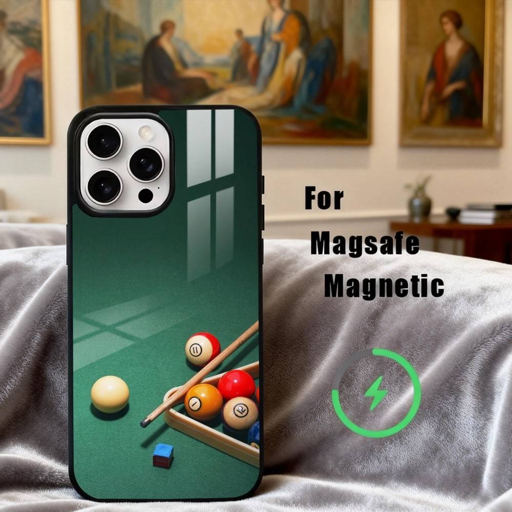 B-Billiards B-Ball S-Sports  Phone Case For iPhone17,16,15,14,13,12,11 Plus,Pro Max Magnetic For Magsafe Wireless Charging