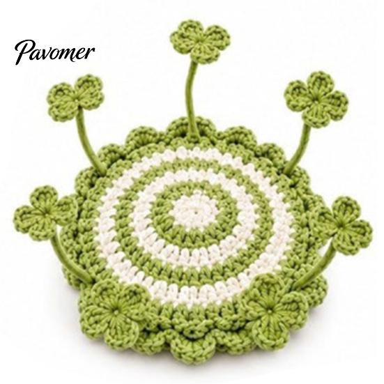 Decorative Tea Cup Pad Blooming Crochet Coaster, Handmade 3D Flower Mat for Coffee Mug Rug Tea, Cotton Yarn Drink Floral Table Decor Desk Protector