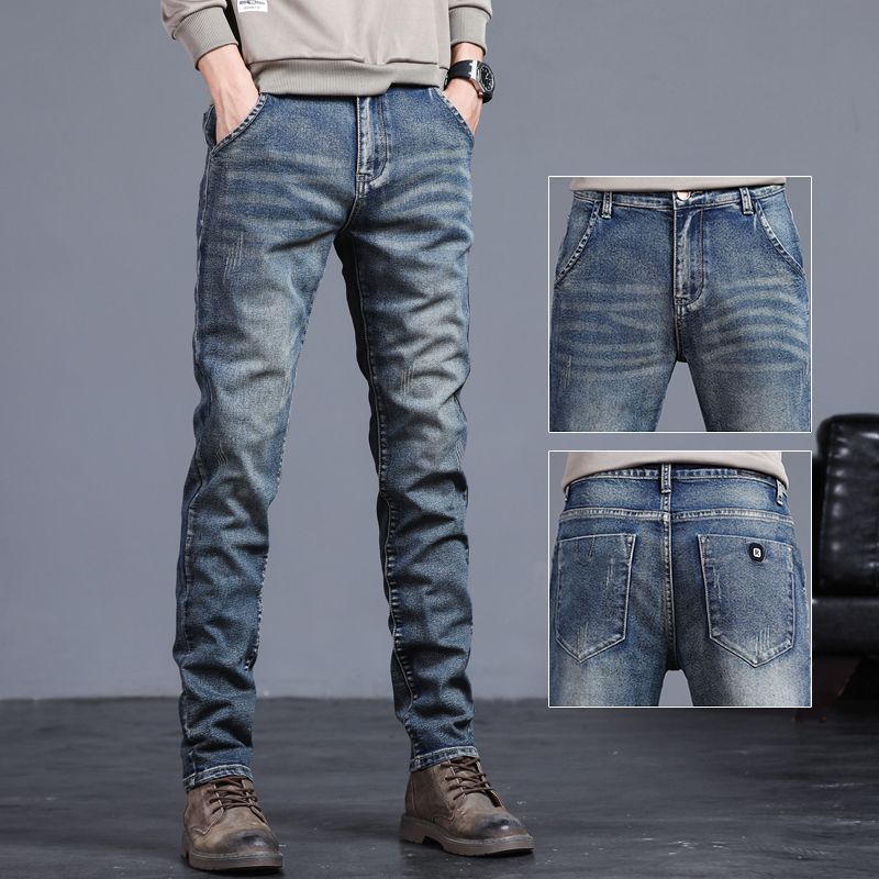 Neue Herren Stretch Skinny Jeans Mode Lässig Baumwolle Denim Slim Fit Hose Männliche Koreanische Hose Streetwear Markenkleidung