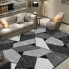 Modern Gray Geometric Non-Slip Area Mat, Durable Polyester, Absorbent, Ideal for Living Room and Bedroom Decor, Hand Wash Only