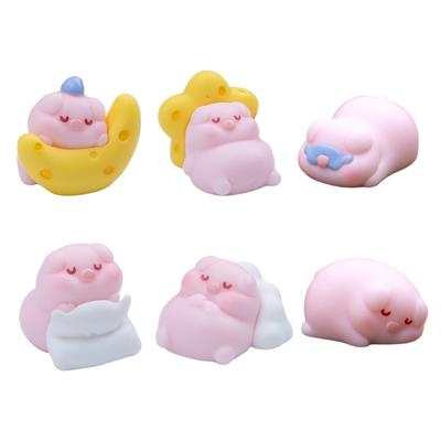 Kiaulių figūrėlės Mini kiaulytės Dekoracijos Vandeniui atsparus žaislų rinkinys Miniatiūrinė lėlė Sodo figūrėlės Torto viršūnės Šventės dovanėlės