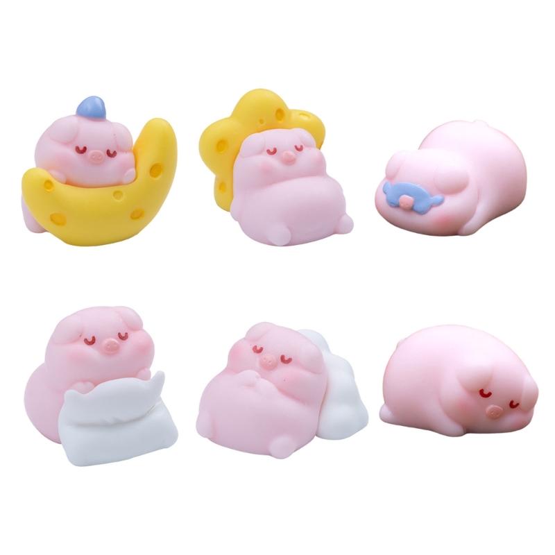 

Pigs Figurines Mini Pigs Decors Waterproof Toy Playsets Miniature Doll Garden Figurines Cake Toppers Parties Favor 1