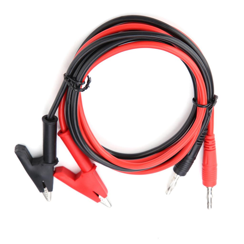 P1040  2Pcs Silicone Banana Plug Crocodile Clip Test Probe   Testing Cables