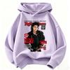 Felpa con cappuccio unisex per ragazze 2026 – Stampa Michael Jackson, Calda e Ispessita – Top Grafico Retro Pop Star per Autunno/Inverno