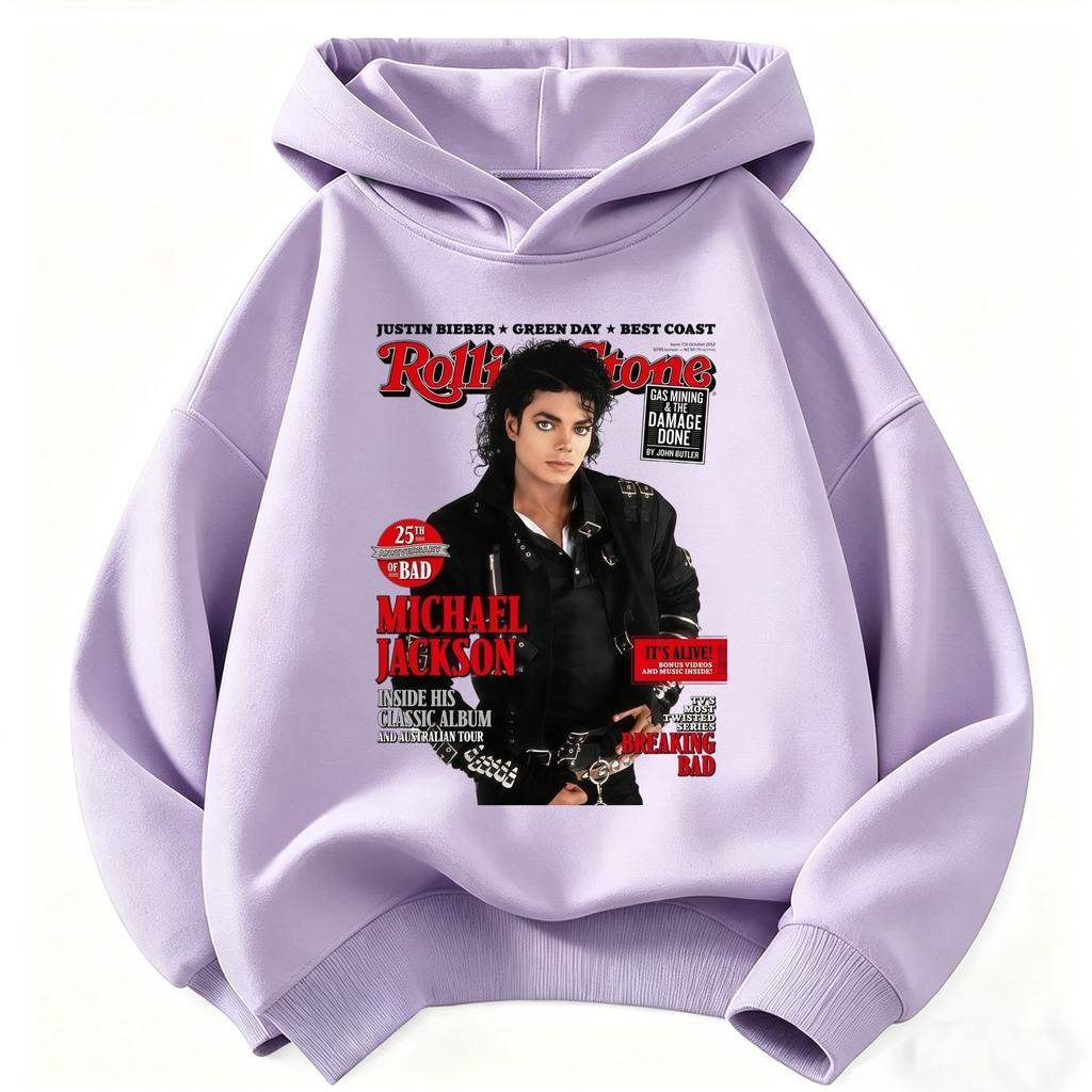 Child Michael Jackson-style Boy-girl Retro Hip-hop Hooded Sweatshirt for Men and Women, Long-sleeved Casual Streetwear