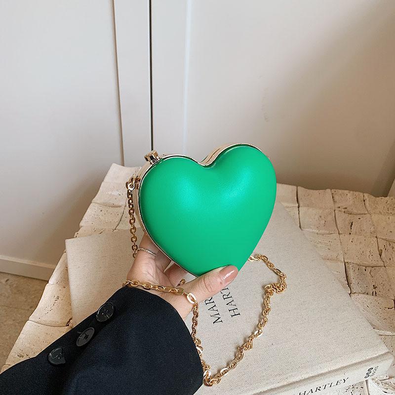 Cute Mini Heart Shaped Shoulder Sling Bag For Women In Colorful Pu Material