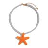 European and American Holiday Style Ins Metal Color Starfish Pendant Necklace for Women Beach Personality Star-shaped Thick Rope Necklace