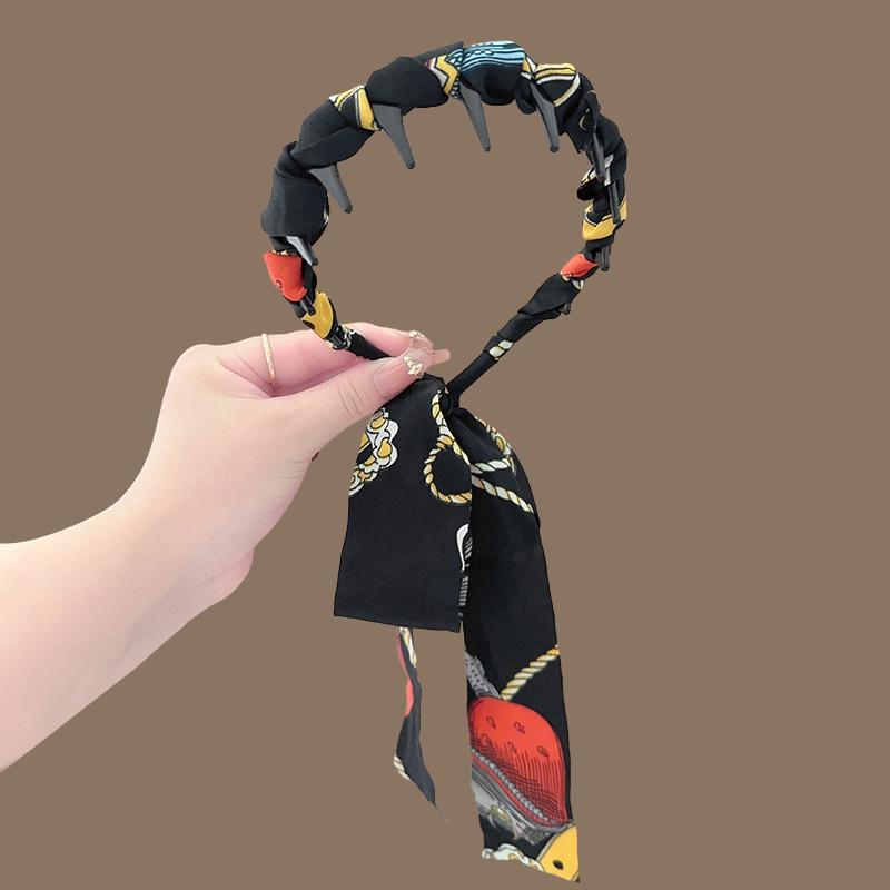 High-End Women's Bow Headband with Teeth - 2025 Face Washing & Hair Pressing Accessory