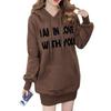 Women's 2026 Winter Fleece-Lined Loose Letter Hoodie