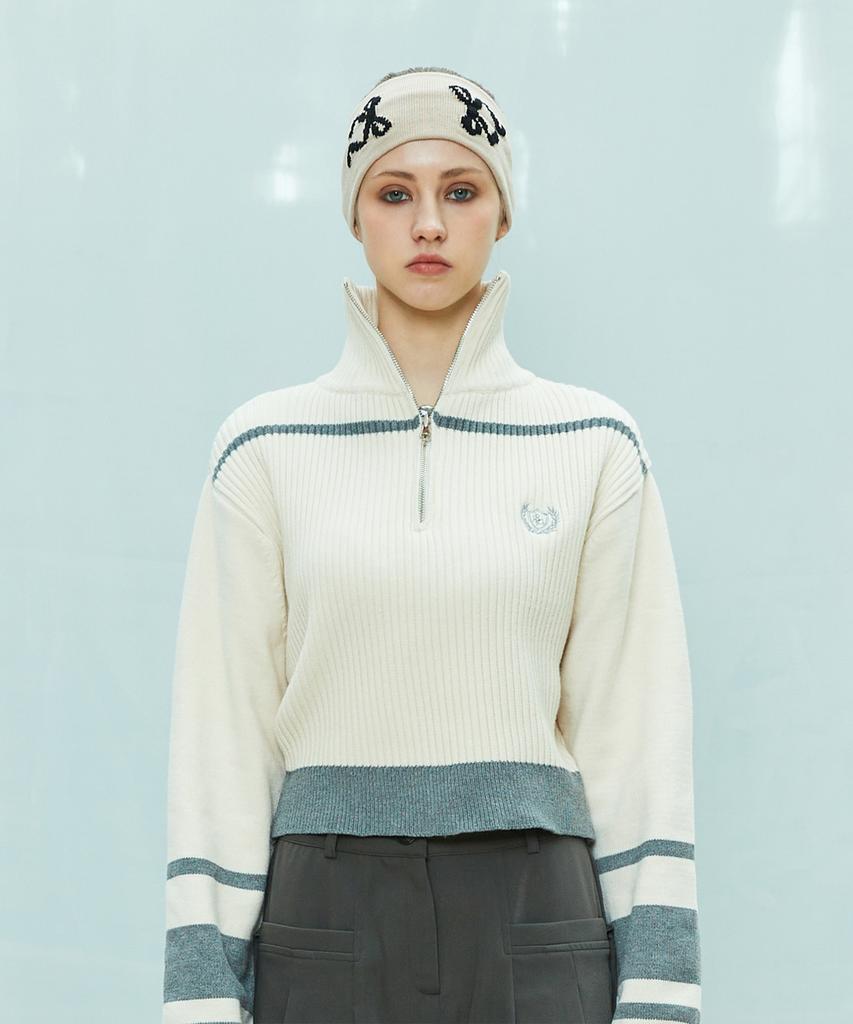 LARTIGENT L9 Half Zip-Up Knit(Ivory)