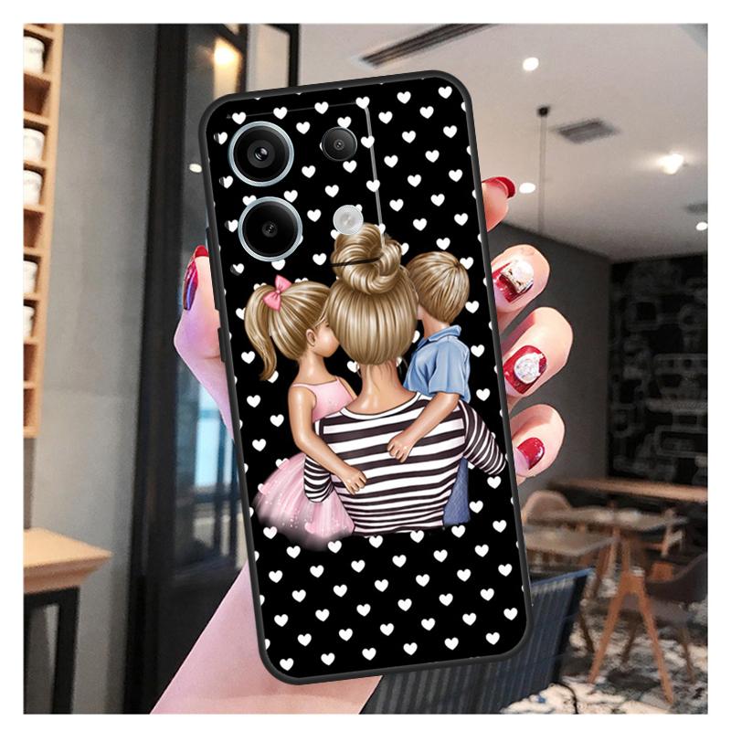 

Красивый чехол для мамы, дочки и сына для Xiaomi Redmi Note 13 Pro 12 11 9 10 12S 11S 10S 9S Redmi 13 12 10C 12C 13C чехол Redmi Note 12 4G