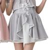 Yumetenbou Landmine Clothing Dear My Love Women's Front Ruffle Corset Skirt, Light Gray, 534581