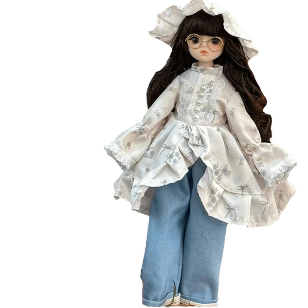 Lange Haare 30cm Bjd Puppe mit Kleidung Attraktive Augen Prinzessinnen-Make-up Kugelgelenkpuppe Geburtstagsgeschenk