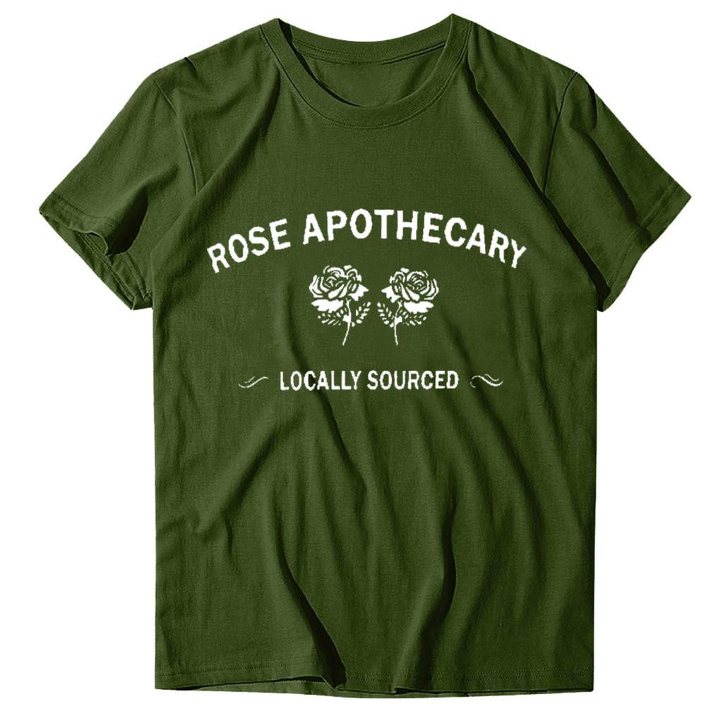 Women Casual Letter Printing Short Sleeves  Loose T-Shirt Blouse Tops