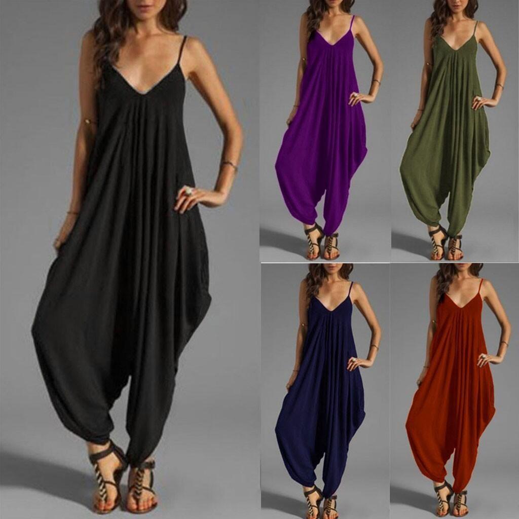 Combinaison Mode Sexy Noir Décolleté en V Tendance Été 2021 Dos Nu pour Femmes