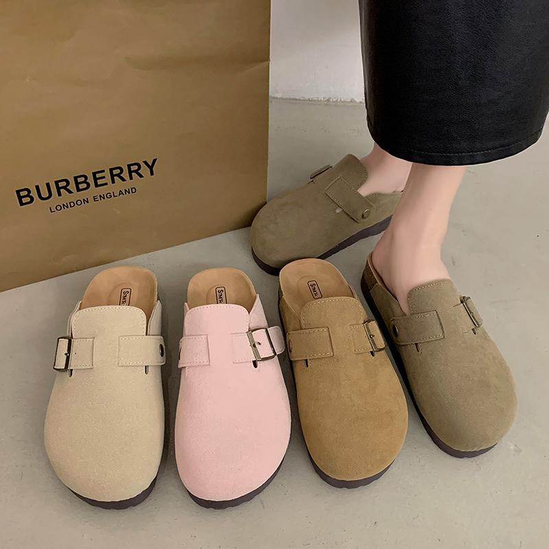 Boken pregnant women's non-slip thick-soled new slippers women's outer shoes Birken shoes one pedal lazy shoes 2025 spring and autumn half