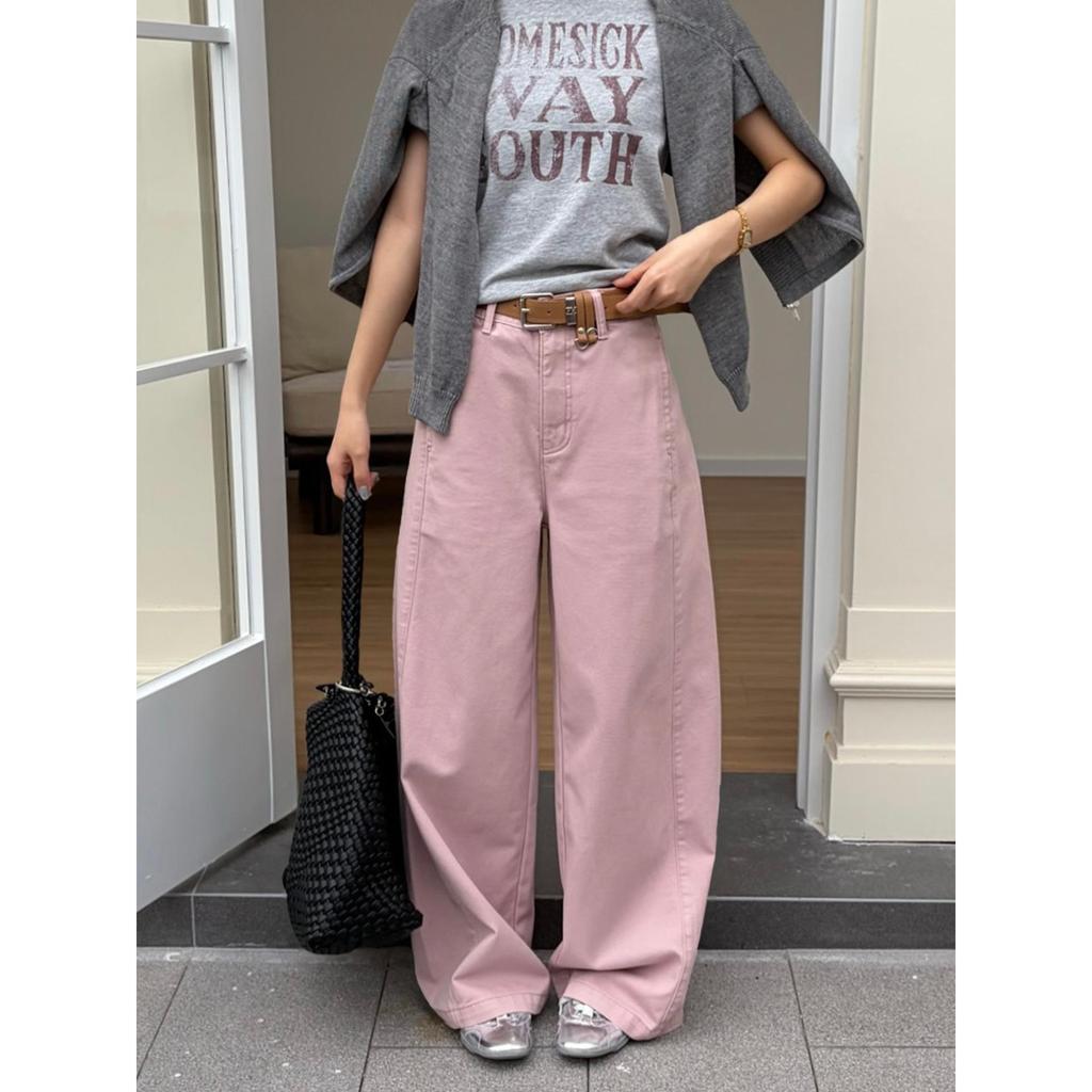 2026 Spring Women's Korean Style Wide-Leg Casual Pants - Loose Slimming, Thirteen Line Design