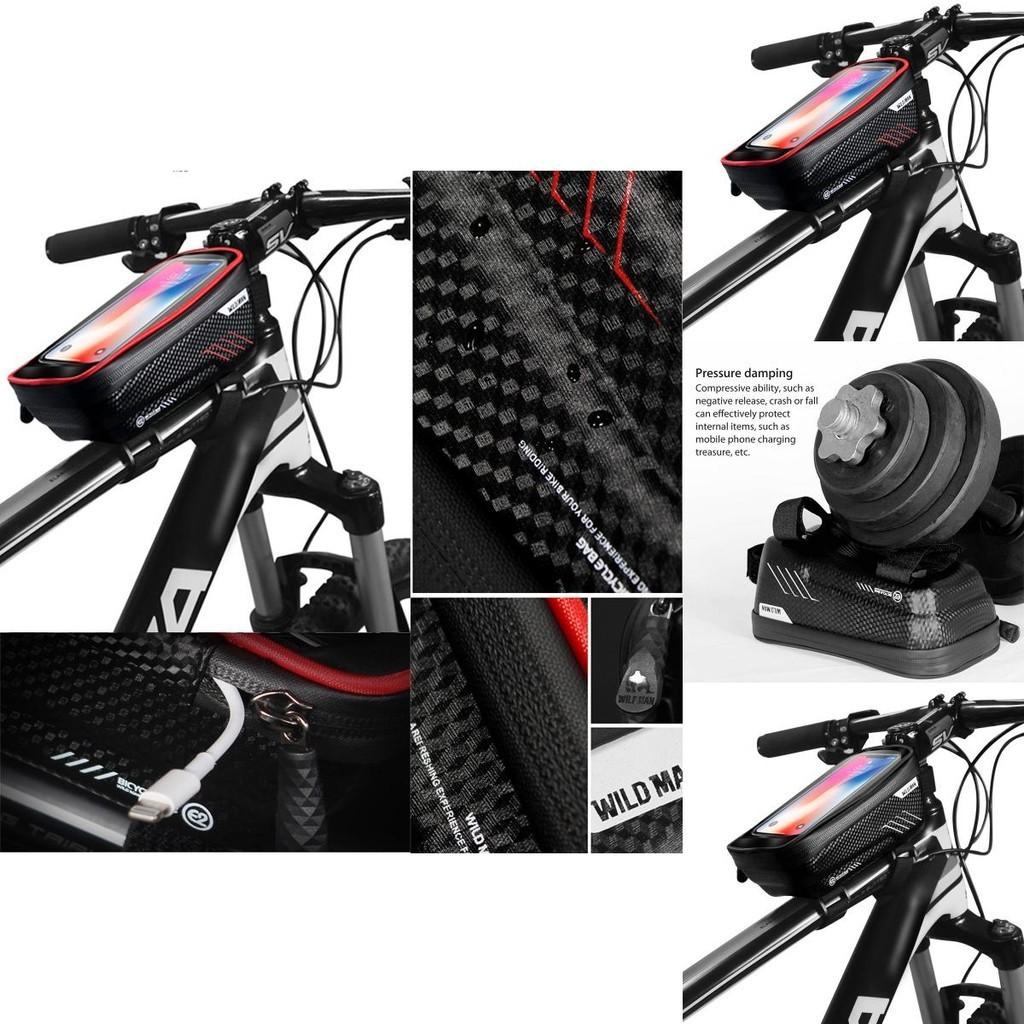 Durable Waterproof Bicycle Cycling Bike Front Top Tube Frame Bag With Tpu Touch Screen Phone Holder Case