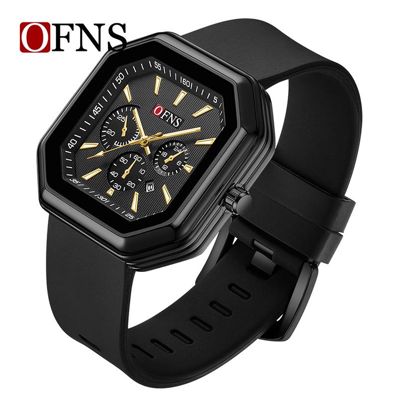 OFNS Fashionable Quartz Watch: Square Dial, Waterproof, Men s and Women s Business Wristwatch with Single Calendar.