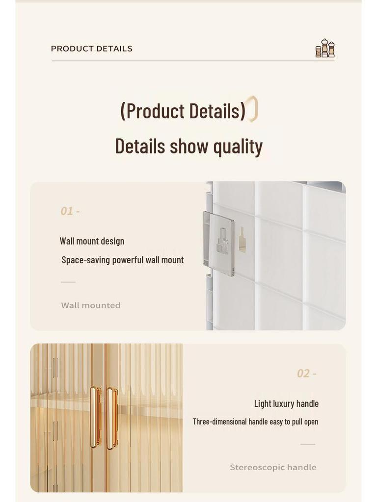 Wall-Mounted No-Drill Moisture-Proof Storage Box; Magnetic Dust-Proof Design for Bathroom and Kitchen Spice Organization.