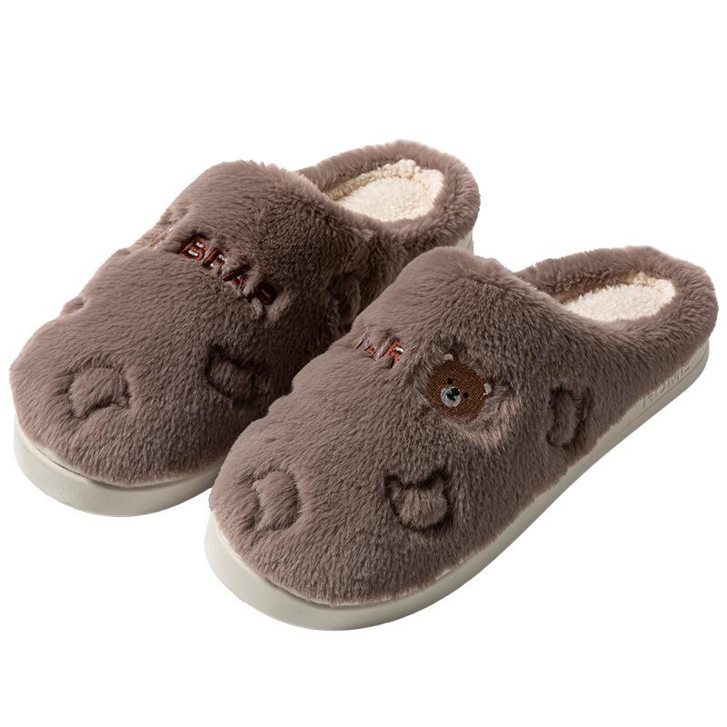 Cotton slippers autumn and winter 2025 new indoor home thick bottom non-slip warm plush slippers