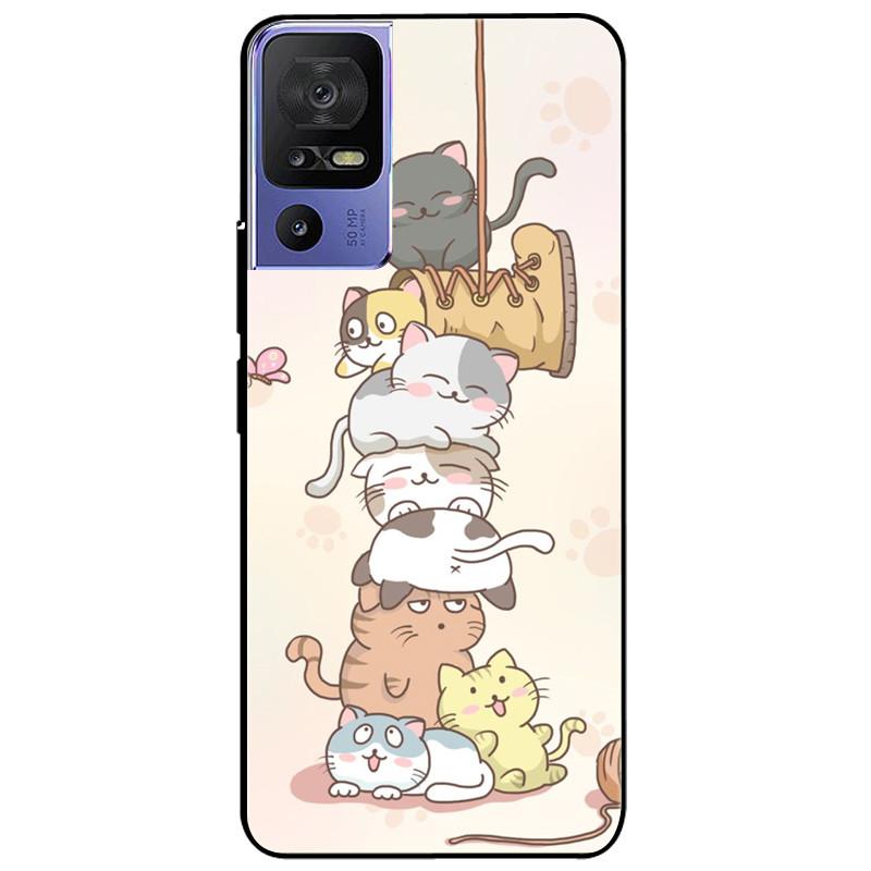 For TCL 40 SE Case 2023 Soft Silicone Protective Black Tiger Lion Funda Coque for TCL 40SE Covers TPU Bumper for TCL40se Paras