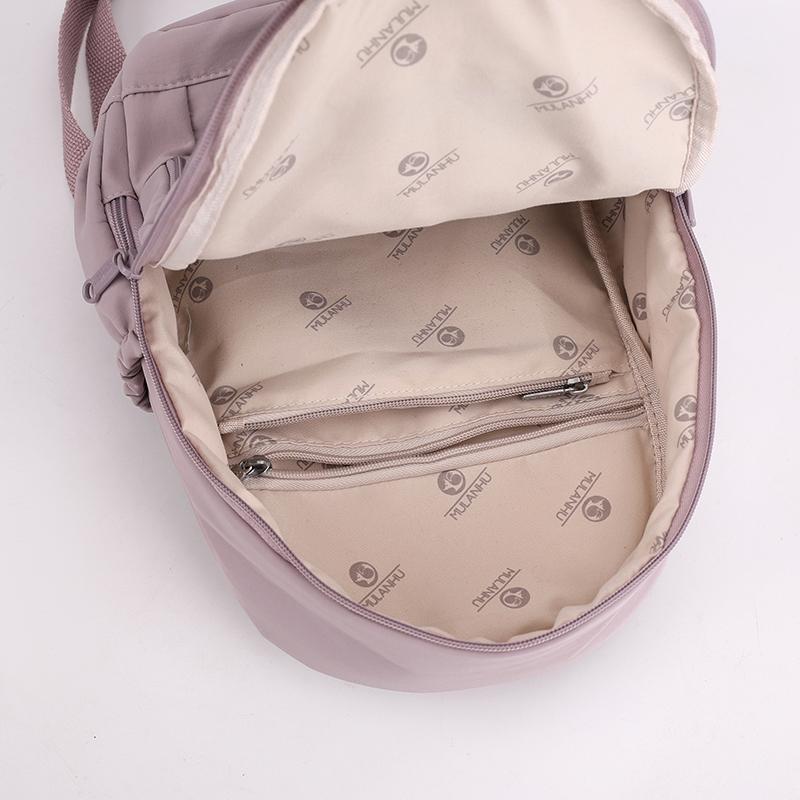 Mochila Pequena Estilo Universitário Mochila de Nylon Feminina Bolsa de Peito Multifuncional