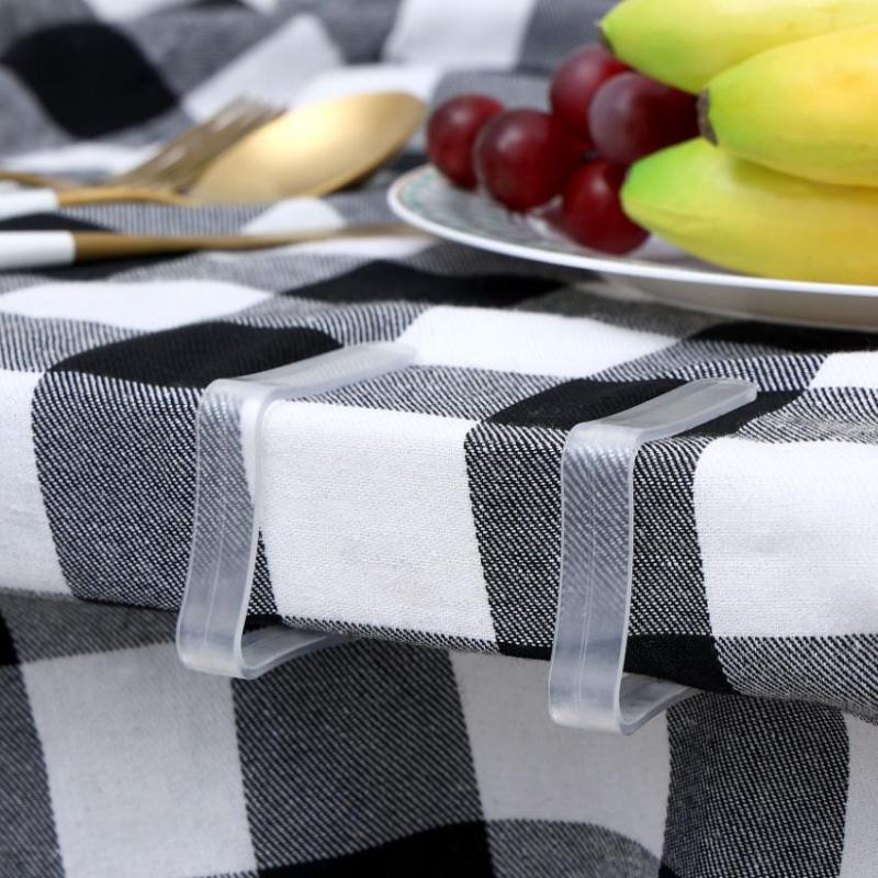 10pcs Tablecloth Transparent Anti Slip Clip Fixing Buckle Household Table Corner Tablecloth Clip Fixing Device Plastic Buckle