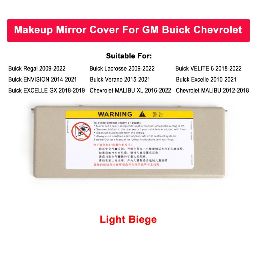 

Car Interior Mirror Makeup Mirror Auto Sun Shade Visor Mirror Cover For Buick Regal Lacrosse ENVISION Verano Excelle MALIBU світло-бежевого кольору