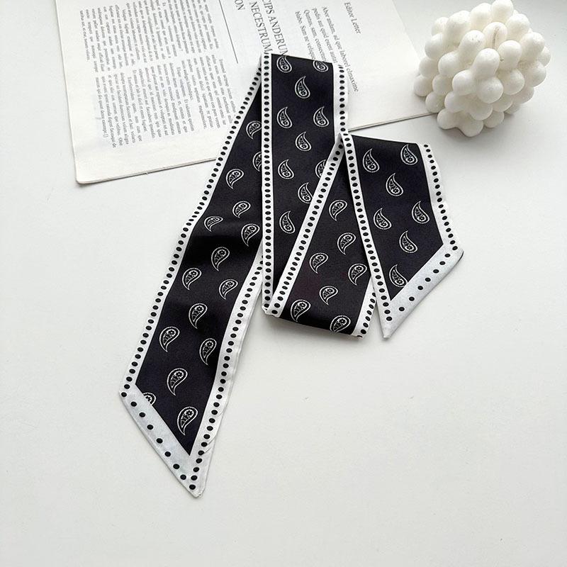 Women Twill Decorative Ribbon Small Scarf for Binding Bag Handle Ribbon Hair Band Small Scarf Headband Skinny Bag Scarves