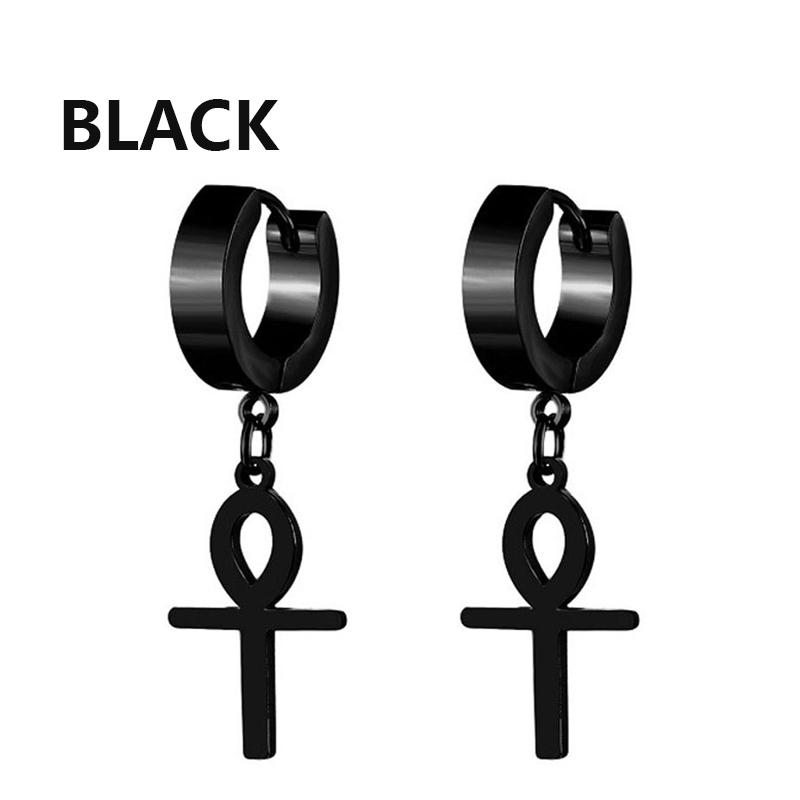 1Pair Punk Gothic Stainless Steel Stud Earring Creative Blade Pendant Punk Rock Razor Blade Earrings Gothic Hip-hop Ear Zircon