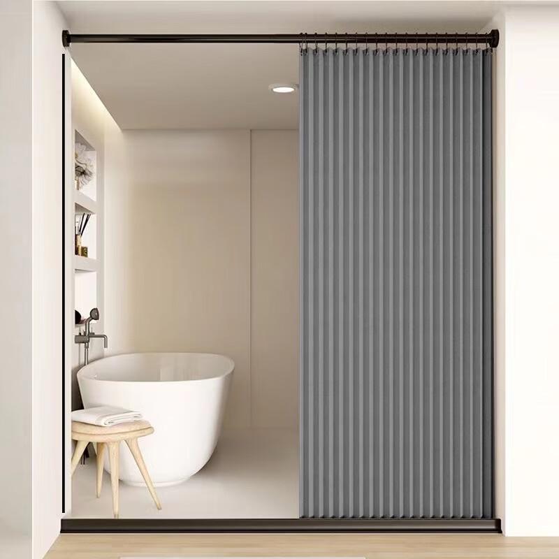 REO&HOMME No-Punch Waterproof Shower Curtain