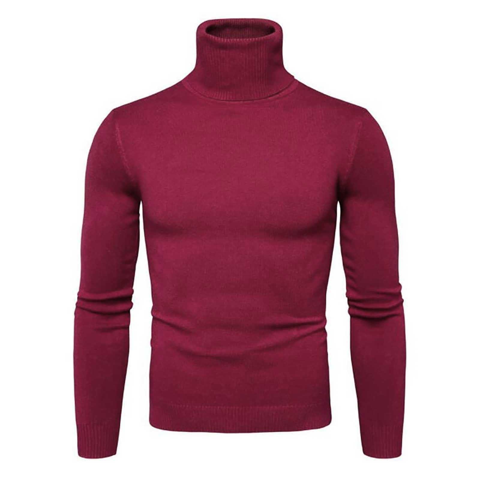 

Мужская зимняя водолазка с длинным рукавом, тонкий пуловер, свитер, блузка, топ XL винный