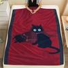 1PZ Coperta in Flanella con Stampa Guerriero Gatto, Alta Qualità, Confortevole per Tutte le Stagioni, Decorazione per la Casa, Calore e Comfort, Perfetta per Regali di Natale
